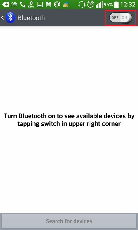 Activation Bluetooth
