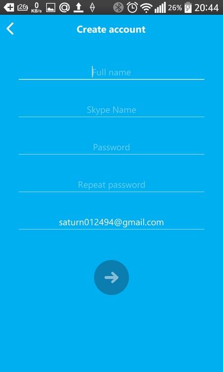 Skype registration
