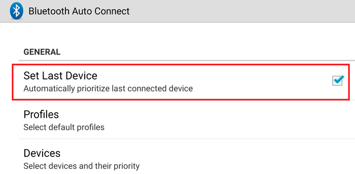 Connect to Last Device