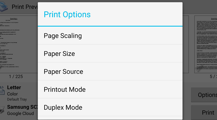 Choose the device for printing