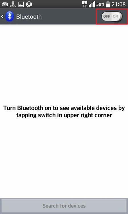 Turn Bluetooth on