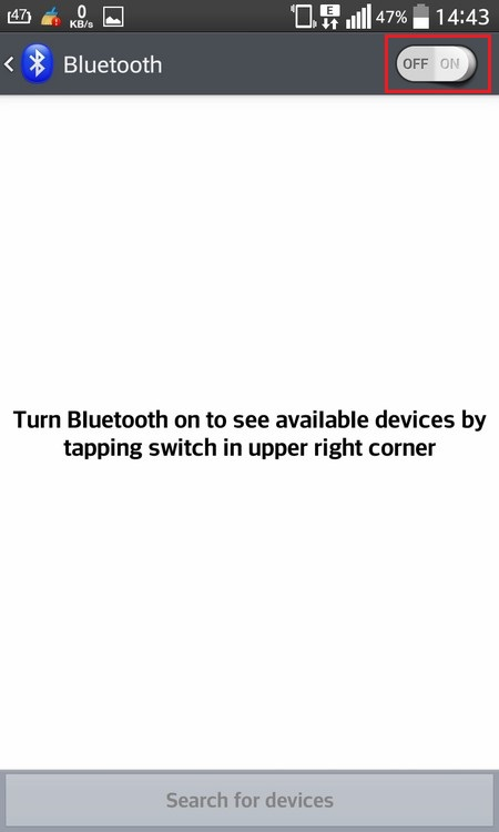 Turn the Bluetooth on