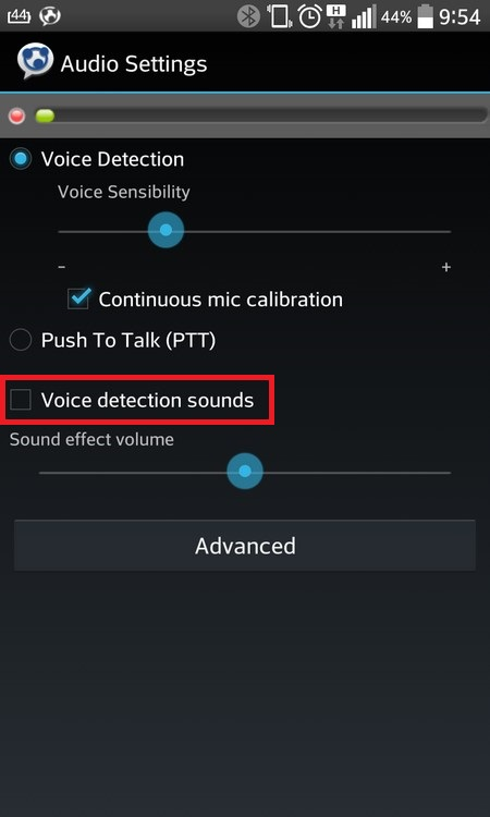 Voice detection sounds