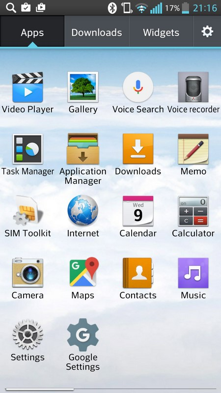 Android 4 menu