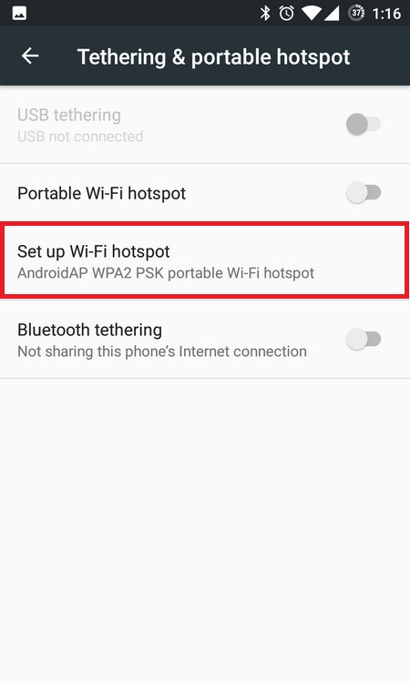 Set up Wi-Fi hotspot