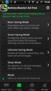 Different battery modes